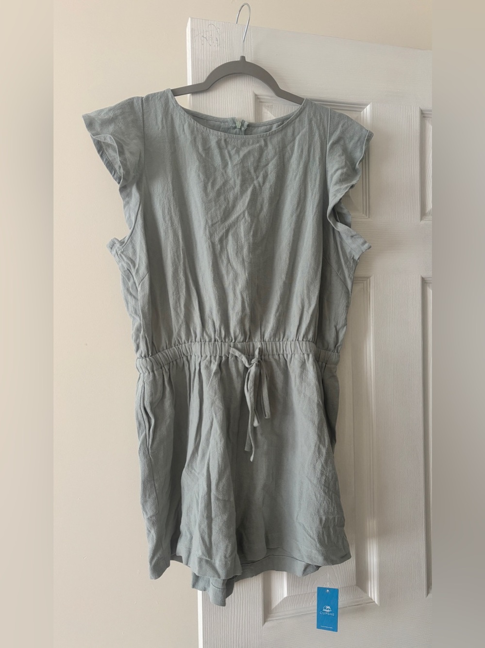 Cupshe Light Blue Casual Drawstring Romper